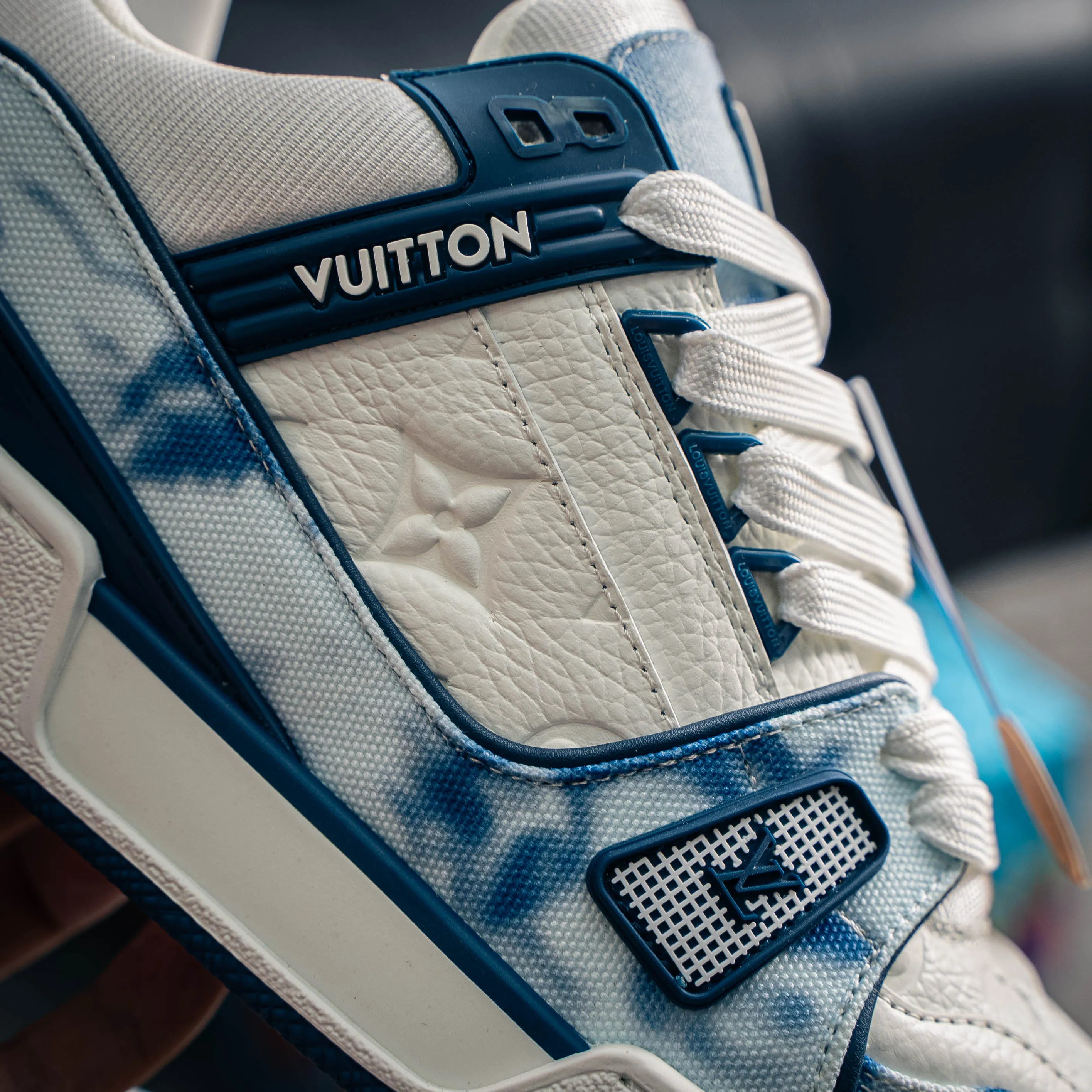【YS 】 Louis Vuitton LV Trainer Blue ✦ ， ✦ White ， ✦ Lace-Up ，